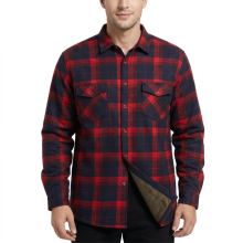 Camisa para Hombre a Cuadros de Trabajo de Franela Acolchada Roja Azul Marino L — camisa térmica hombre