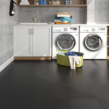 Baldosas de vinilo autoadhesivas de PVC 30x30 cm 16 unidades 1,44 m² Negro — suelo vinilico cocina