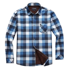 Camisa de trabajo a cuadros para hombre de franela, forrada y aislante, azul y blanca, XXL — chaqueta leñador hombre
