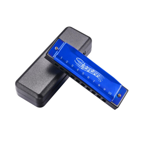 10-Hole Harmonica Blue Educational Musical Toy