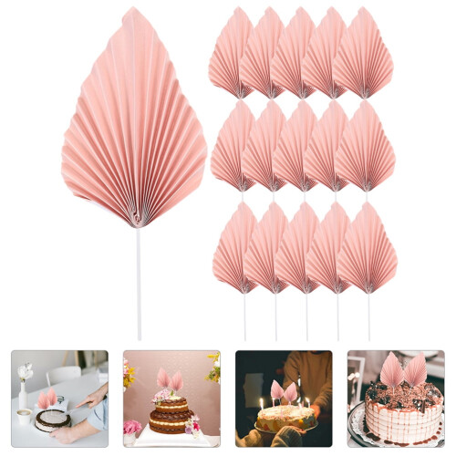 Cupcake Decorations Plastic Palm Leaves 16 pcs
