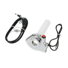 Motorcycle Twist Throttle Grip with Cable Silver