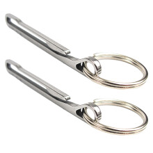 2pcs Keychain Pocket Clip Stainless Steel Keys Holder with