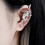 Star and Moon Diamond Earrings Simple Ear Wrap Crawler-silver 10