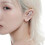 Star and Moon Diamond Earrings Simple Ear Wrap Crawler-silver 9