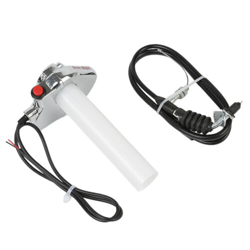 Motorcycle Twist Throttle Grip with Cable Silver 2