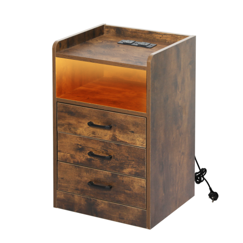 Levede Bedside Table Nightstand USB Charger