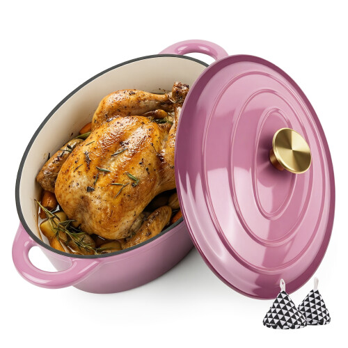Enameled Cast Iron Dutch Oven 4.5 Quart with Lid