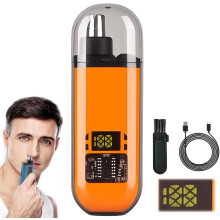 2-in-1 USB Rechargeable Nose and Ear Hair Trimmer with LED