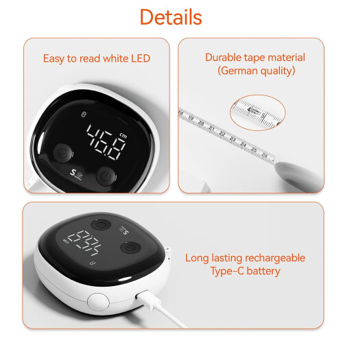 Fitdays Smart Body Tape Measure Bluetooth BMI Tool with LED 1
