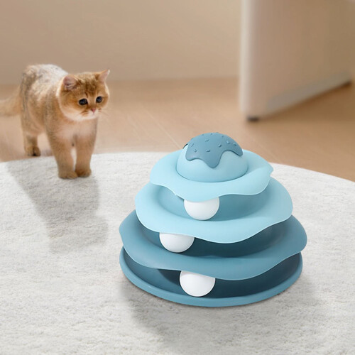 Cat Ball Tower with Interactive Track and 3 Removable Balls 1