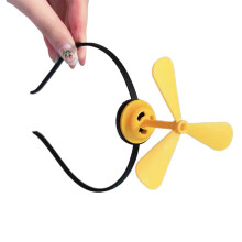 Teens Colorful Headband Propeller Shape Hair Hoop Adult-Yellow