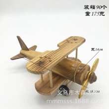 Wooden Airplane Model Vintage Retro Desktop Ornament