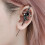 Boucles d'oreilles en diamant étoile et lune scintillantes,-noir 11