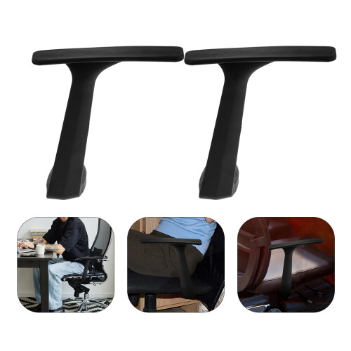 Office Chair Armrest Pads Black Plastic 1 Pair