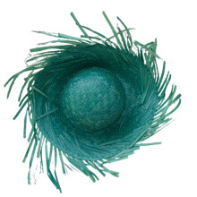 Chapeau de paille Mexicanos tendance avec bord déchiré,-Vert