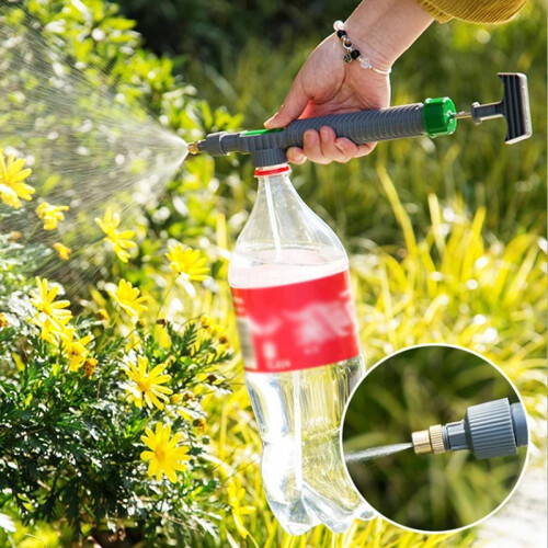 Manuelle Gartensprühflasche mit verstellbarem Sprühkopf, orange 1