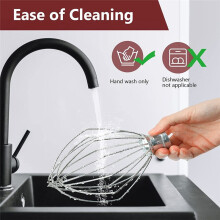 Wire Whip for  Stand Mixer 5QT Lift and 6QT, Whisk Attachment, Stainless Steel Egg Cream Stirrer