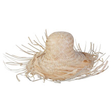 Chapeau de paille Mexicanos à la mode avec bord déchiré,-Beige