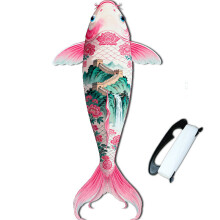 (Pink)Cerf-volant en forme de poisson koĂŻ avec cadre en fibre de verre pour enfants aventure en plein air et cadeau