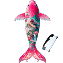 (Rose Pink)Cerf-volant en forme de poisson koĂŻ avec cadre en fibre de verre pour enfants aventure en plein air cadeau et