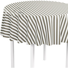 Mantel de Hule Impermeable Lavable a Rayas Práctico Gris 140 cm — mantel vinilo, mantel hule, mantel jardin