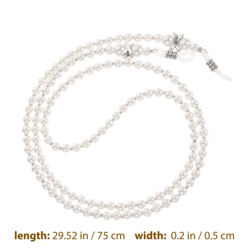 Eyeglass Strap Adjustable Anti-Slip White 2 Pcs 1