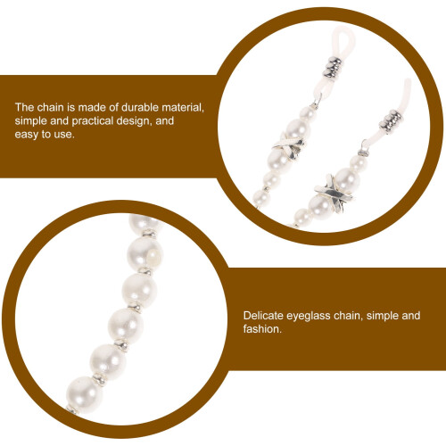 Eyeglass Strap Adjustable Anti-Slip White 2 Pcs 2