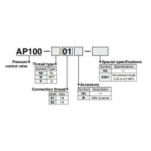AP100-02 Drukregelklep Pneumatische Overdrukventiel Uitlaatklep en Drukregelventiel B
