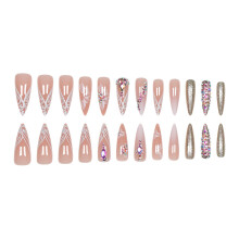 24x lange Stilettos falsche Nagelblumen künstliche Nägel