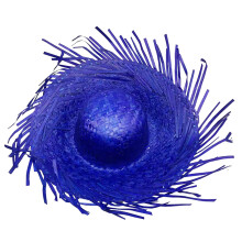 Chapeau de paille Mexicanos tissé à la main, accessoires-Bleu