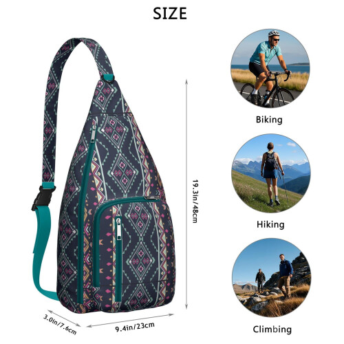 Dame Boho Blomster Sling Bag - Lett Vanntett 2