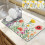 Oppvasktørkematte absorberende 12x20 tommer vårblomster 1