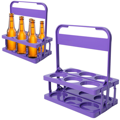 Panier de rangement portable pliable pour 6 bouteilles avec poignée