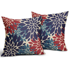 Fețe de pernă patriotice, 45x45 cm, set de 2, dalie roșie bleumarin