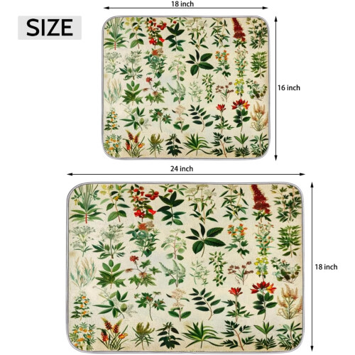 Tapete de secagem de louça em microfibra absorvente, 40 x 45 cm (16 x 18 polegadas) 1