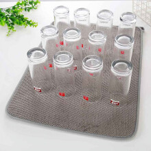 Tampon Ă vaisselle gris en fibres ultrafines 15 x 20 pouces