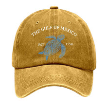 Cappellino da baseball del Golfo del Messico con design a tartaruga marina, taglia unica.