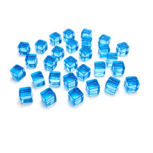 200 Stück sechsseitige Acrylwürfel, quadratische Ecken,-Hellblau