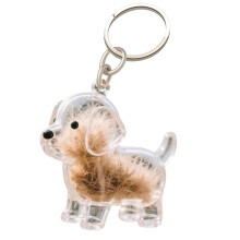 Transparent Resin Dog Keychain with Pet Hair Compartment 1pc