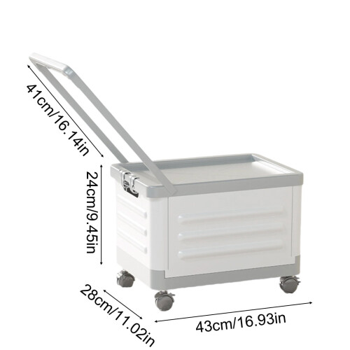 Foldable Rolling Storage Box with Lid 2-Pack 2