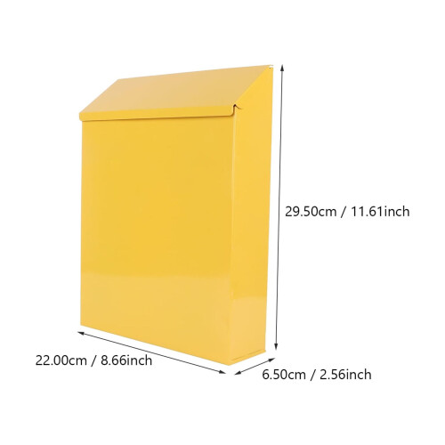 Modern Iron Outdoor Mailbox Yellow 1 Pack 1