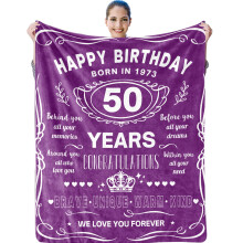 Purple Throw Blanket for 40th Birthday, 60x80 in