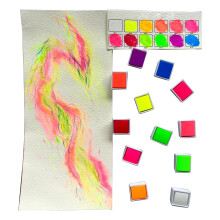 12 Farben Künstler-Aquarellfarben, fluoreszierendes
