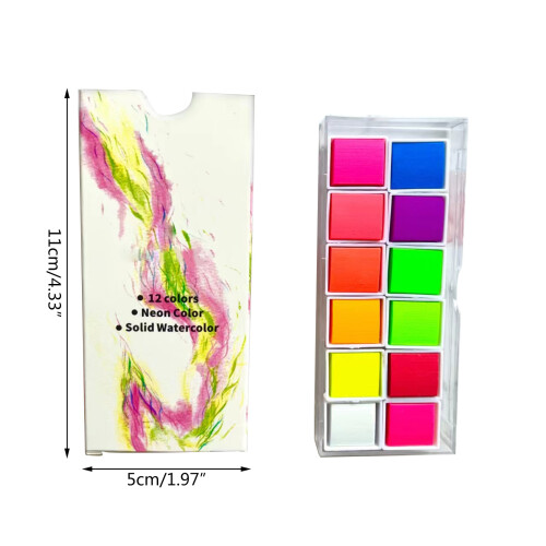 12 Farben Künstler-Aquarellfarben, fluoreszierendes 2