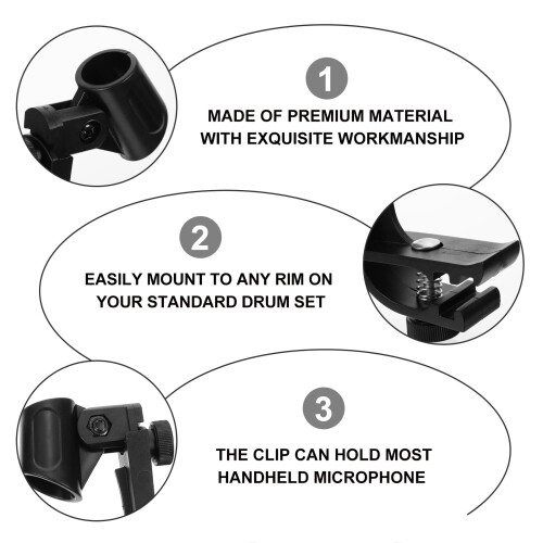 Leifggao Drum Microphone Clips Adjustable Shockproof 2 pcs 2