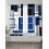 Sheer Curtains Abstract Black Blue Geometric Stripe 52x63 2