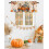 Thanksgiving Valance Curtains Maple Leaf Orange Ombre 60x18 2