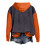 Women's Dark Gray Hoodie Soft Polyester Asymmetric Hem 5