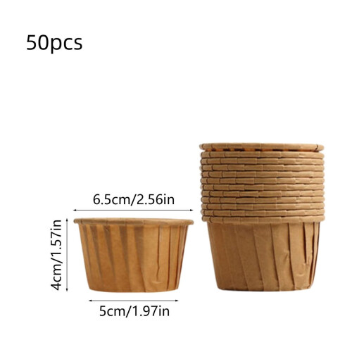 Brown Cupcake Cups Heat-Resistant 50 Pcs 2